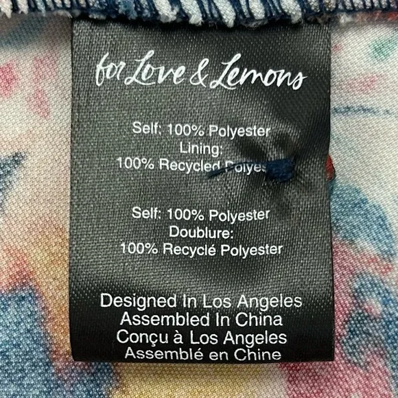 For Love & Lemons Blake Mini Dress Floral Cutout M - Picture 13 of 14